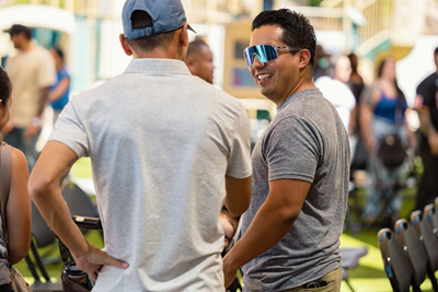 Two Eastlake attendees chatting